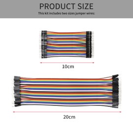 240Pcs Dupont Jumper Wires, 40 Pin 10CM and 20CM Male to Female, Male to Male, Female to Female Solderless Breadboard Jumper Wires for Arduino