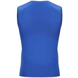 Anawakia Boys Sleeveless Compression Shirt Youth Kids Athletic Tank Tops Quick Dry Football Basketball Undershirt Soccer Shirts(Large,2 Pack:Black Blue)