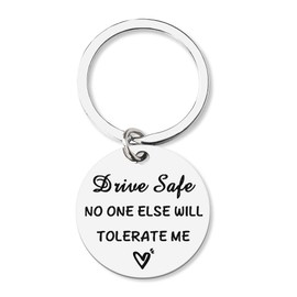 Sisadodo Drive Safe Keychain for Boyfriend Husband from Girlfriend Wife No One Else Will Tolerate Me Keyring for Husband Boyfriend Anniversary Wedding Gift for Fiance Couple Birthday Gifts for Men
