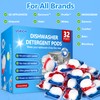 32 Count Dishwasher Pods, No Pre-Rinse Dishwasher Detergent Soap On