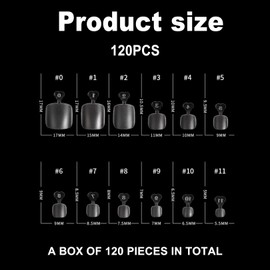 Pack of 120 Toenails Tips, Artificial Toe Toenails Sticking Nails Gel Toenails False Feet Fake Toenails Set Polygel Gel Nails Box Kit Toe Cover Delicate False Nails Transparent for Nail Mass