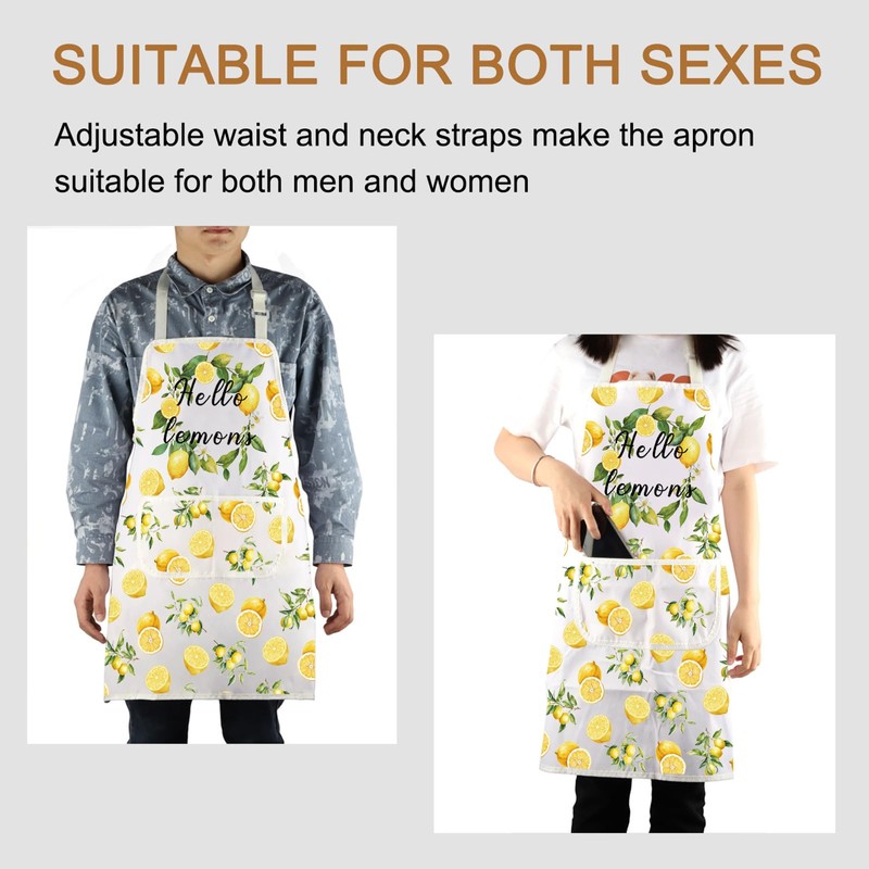 Hello Lemons Kitchen Apron Lemon Fans Gift Fruits Lover Gift