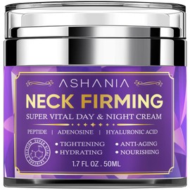 Ashania Korean Neck Firming Cream For Deep Neck Wrinkles, Loose Skin & Neckline Care – Peptide & Adenosine Tightening Cream with Hyaluronic Acid - Made in Korea 1.7 fl oz