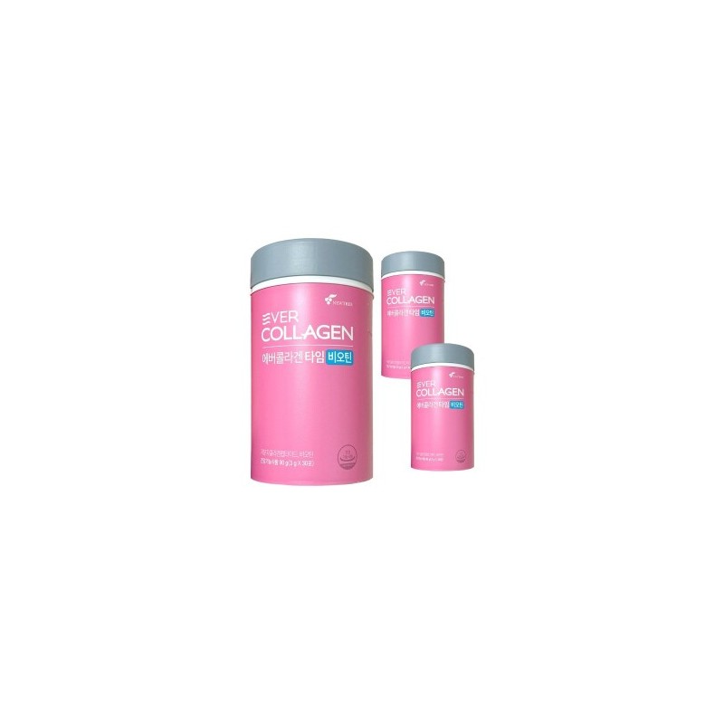 EverCollagen Time Biotin Low Molecular Collagen Peptide, 3 cans, 3