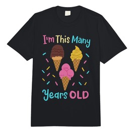 Ice Cream Birthday Theme 3 Year Old Girls 3rd Bday Girl Comfort Colors Adult Heavyweight T-Shirt