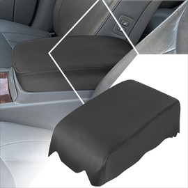 Real Leather Console Lid Armrest Cover Compatible with 01-06 Lexus LS430,Black
