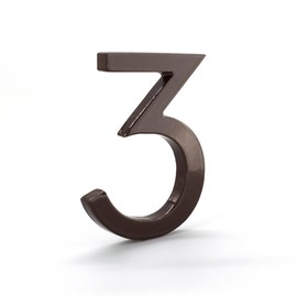 4 Inch Modern House Number, Floating House Number, Easy to Install, Address Number Store (3, Roman Bronze)