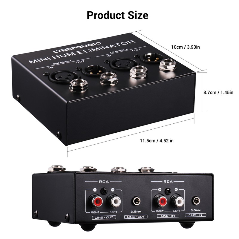 LYNEPAUAIO Compact Hum Eliminator Box 4 Channel Passive Buzz Destroyer