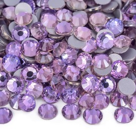 BLINGINBOX 1440pcs Round Gems Flat Back Crystal Rhinestones for Nail Art DIY (1.9-2.0mm) SS6 Air Violet