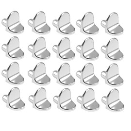 20 Pcs Antirust L-Shaped Shelf Support Pegs, Heavy-Duty Solid Alloy Metal, 5mm Kitchen and Wardrobe Shelf Brackets for Cabinets, Bookcases, Closets, Cupboards (Silver)