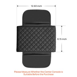 JOYTUTUS Center Console Cover for SUV Sedan, Thick Arm Rest Pad with Storage Bag Leather Middle Console Protector, ‎12.6" x 7.8" x 2.16"