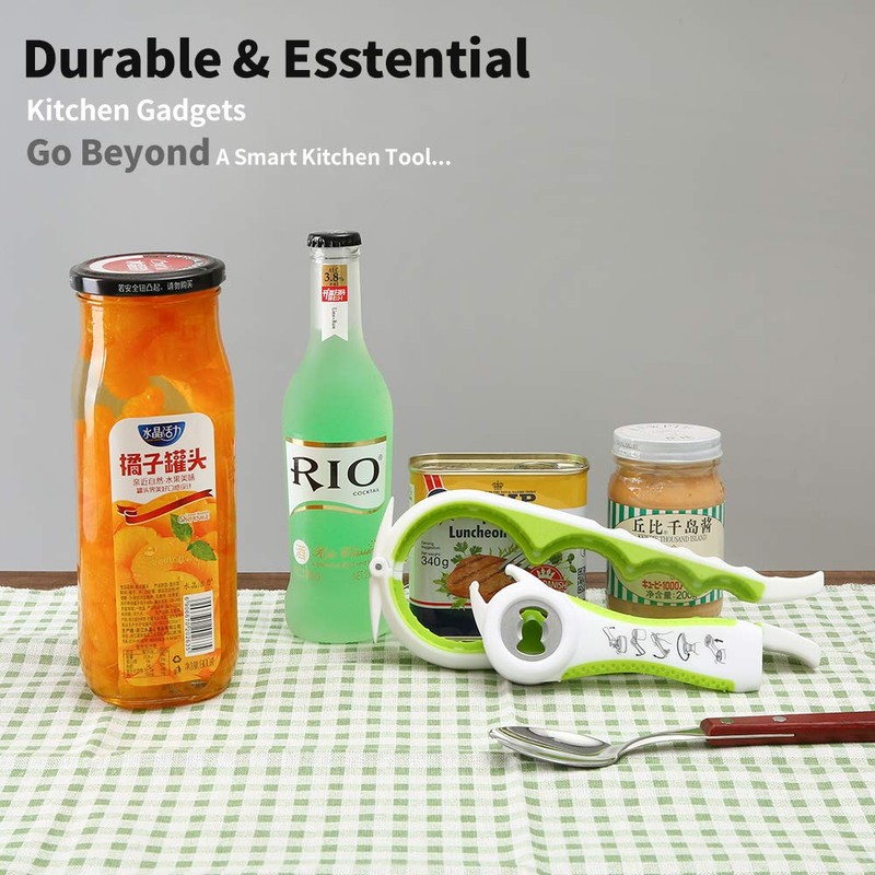 Otstar Can Opener, 5-in-1 Multifunction Bottle Opener Ring Pull Can
