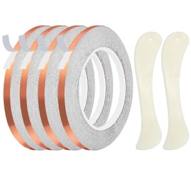 AONUOAO 7/32 Inch Silver Lined Copper Foil Tape for Stained Glass and Crafts, 4 Rolls 36 Yards Copper foil Tape for Stained Glass Soldering, Stained Glass Supplies