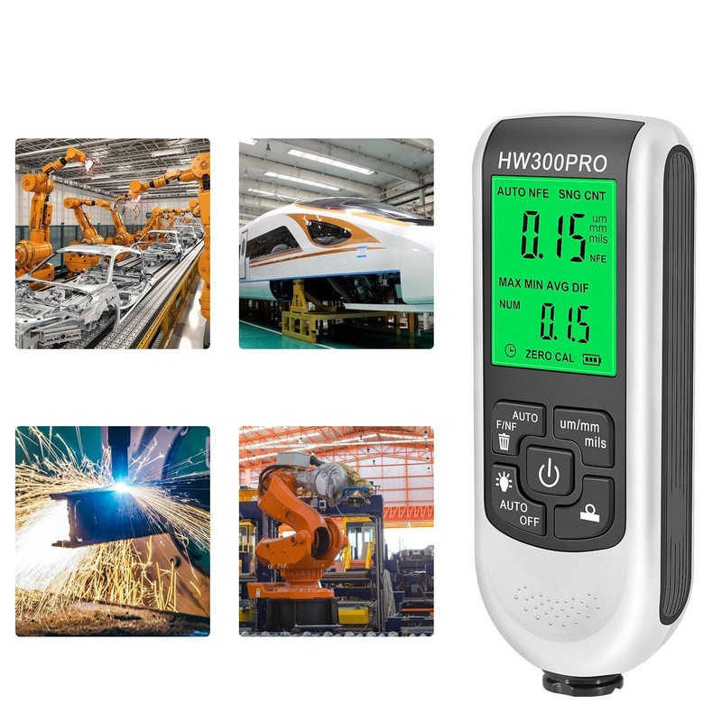 Paint Mil Thickness Gauge High Accuracy HD Backlit Display Anti