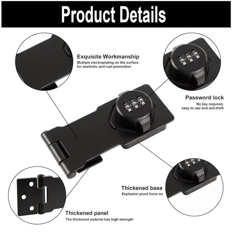 Yuaiosn Letter Box Combination Lock, Password Letter Box Lock, Cam