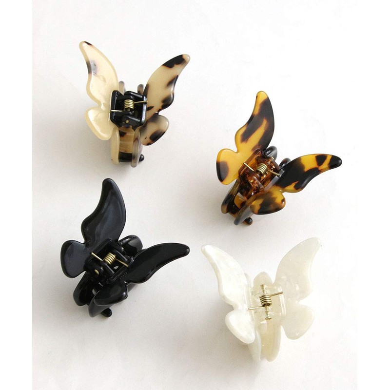 Vingtaine H7369-WH- Tortoise Shell Butterfly Mini Clip Hair Claw Cute