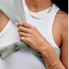 Aobei Pearl Thin Open Cuff Bracelet for Women 18K Gold