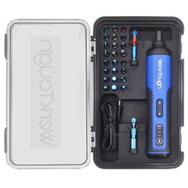 Werktough 4v Mini Electric Cordless Screwdriver with 3-Gear Torque, 5Nm Power, 25pc Screwdriver Bits S2, LED Light USB Charging, Home Improvement