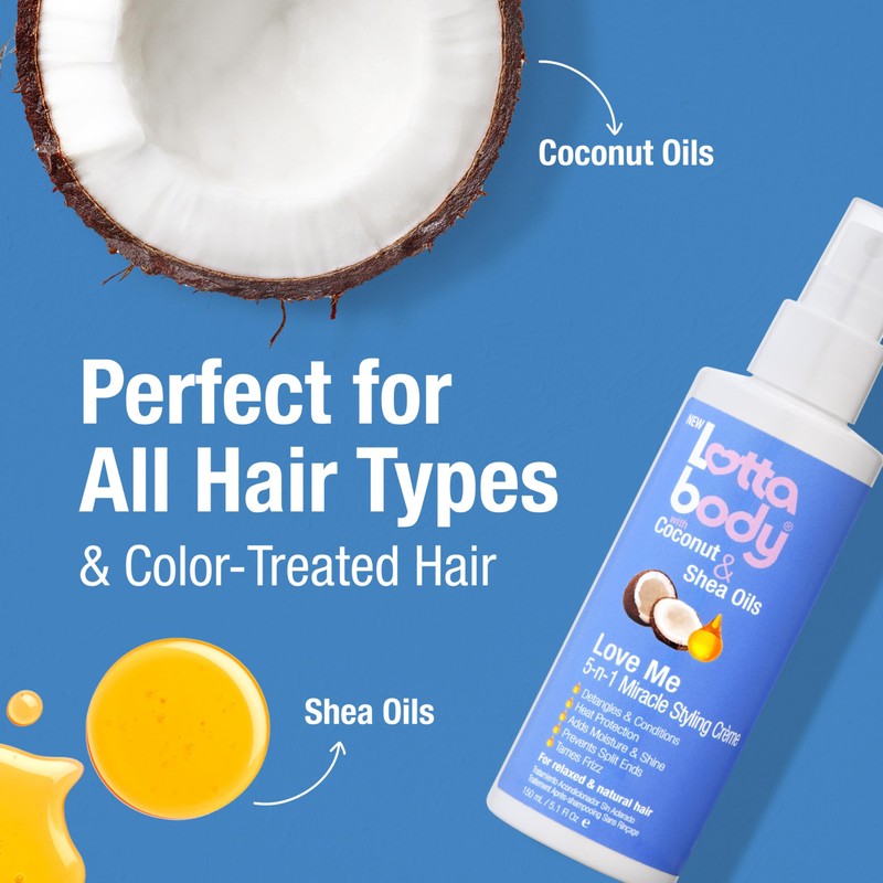 Lottabody, Love Me 5 in 1 Miracle Creme, Heat Protection