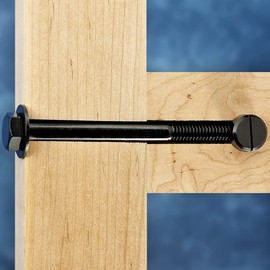 Rockler Heavy-Duty Cross Dowel and Bolt 8-Pack - 5-1/2" x 1/2"-12 TPI Furniture Connector Bolts with Cross Dowels & Washers - Bed Frame Hardware, Workbench Fasteners, Barrel Nut & Bolt Set