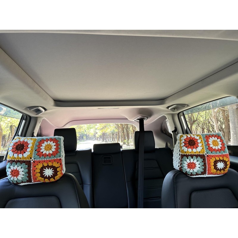 YDMZZB 2 Pcs Universal Car Headrest Cover Soft Car Seat