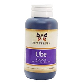 Ube Purple Yam Flavoring Paste Extract by Butterfly 2 oz (Pack of 2) + Pink Tablespoon - Product of Indonesia