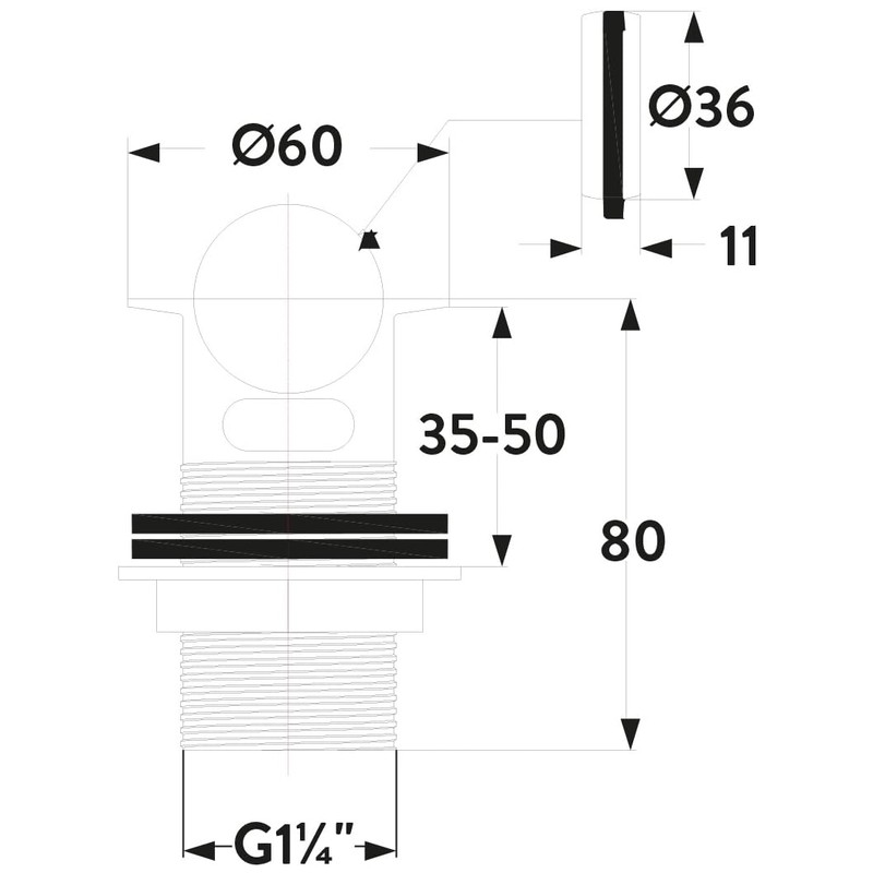 Swivel Top Basin Waste Chrome Slotted