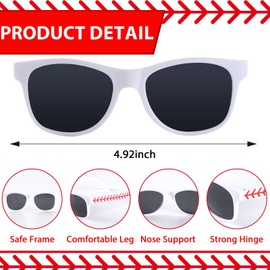 CHUNNIN CHUNNIN 16 Pack Baseball Sunglasses Red White Sunglasses Bulk for Kids Baseball Party Favors Sports Plastic Glasses for Team Gifts Birthday Goodie Bags Stuffers Sports Theme Party Supplies Favors