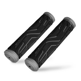 FITTOO Bike Grip, Hand Grip, Bicycle Handle Bar Grips with TPR Non-Slip for BMX, Mountain, MTB, Folding Bike - Comfortable & Safe (Grey/Black)