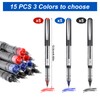 15 Pack Rollerball Pens, 0.5mm Liquid Ink Pens Gel Ink