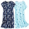BERDITH 2 Pack Nighties for Women Nightdress Ladies Cotton Blend