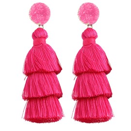 Rave Envy Pink Dangle Earrings - Hot Pink Statement Earrings for Women