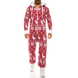 Crazy Age Cuddly Jumpsuit (Hoodie), Overalls, Full Body Suit with Reindeer, Ice Crystals Motifs, CA-J-603, for Relaxing and Chilling