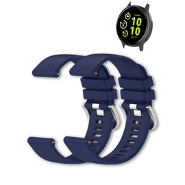 2 pack for Garmin vivoactive 6 Health and Fitness GPS Smartwatch,Quick Release Silicone Sport Strap Replacement Watchband for Garmin vivoactive 6 Wristbands Accessories-Blue+Blue