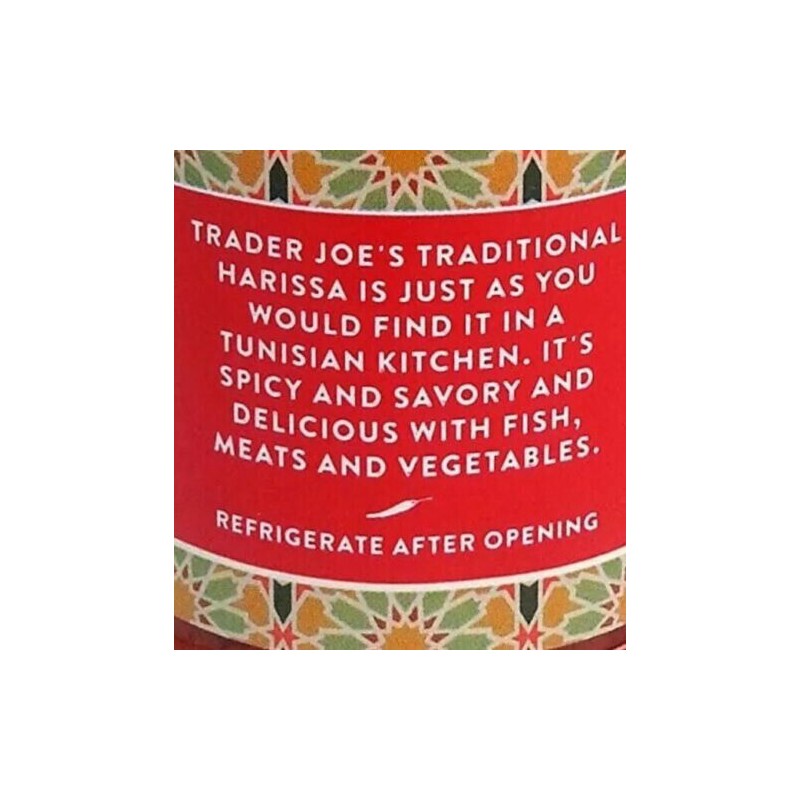 Trader Joe's Traditional Tunisian Harissa Hot Chili Pepper Paste Herbs