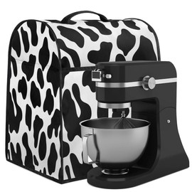 Gublec Kitchen Appliance Cover - Cow Print Dust Cover for 6-8 Quart Stand Mixer & Coffee Maker - Fits Tilt Head & Bowl Lift Models - With Pockets