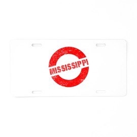 CafePress Rubber Ink Stamp Mississippi Aluminum License Plate, Front License Plate, Vanity Tag