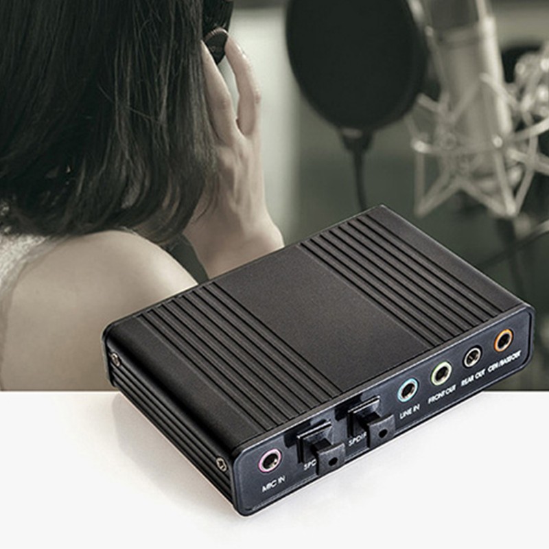 External Sound Card Optical Fiber USB 5.1 HD for Desktop