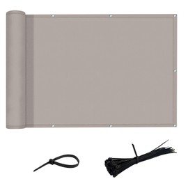 LOVE STORY 3’ x10’ Taupe Waterproof Balcony Privacy Screen Cover - Opaque Fence Covering Privacy, 100% Polyester Fabric, UV Protection Shield for Apartment Railing,Outdoor Patio, Deck, Porch