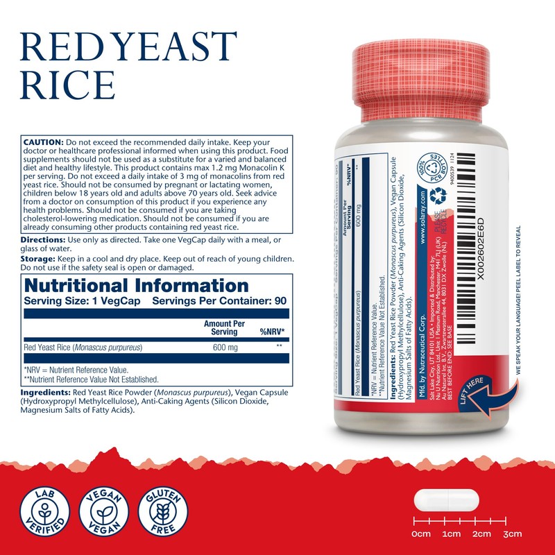 Red Yeast Rice - 90 Vegan Capsules - High Strength