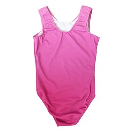 Destira Decadence Gymnastics Leotard For Girls, Raspberry Pink Tank With Dazzling Crystals And Matching Scrunchie, Child Medium (8)