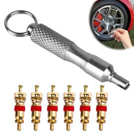 1PCS Valve Core Removal Tool And 6PCS Presta Valve Core Tyre Valve Removal Tool Tire Valve Stem Tool Valve Stem Puller for Cars Trucks Bicycles Tire Repairing & Installation
