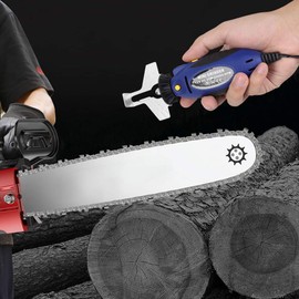 Electric Chainsaw Sharpener Kit 12V Mini Power Chain Saw Sharpen Tool Set, High Speed Chainsaw Sharpener with 3 Sizes High Hardness Diamond Sharpening Wheels Accessories for Garden Worker