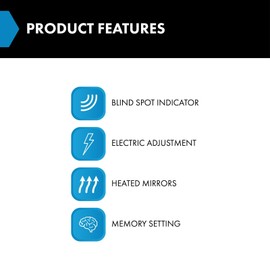 TRQ Driver Side Mirror Assembly Power Heated Memory Blind Spot Paint to Match Foldaway Compatible with 2011-2019 Dodge Charger