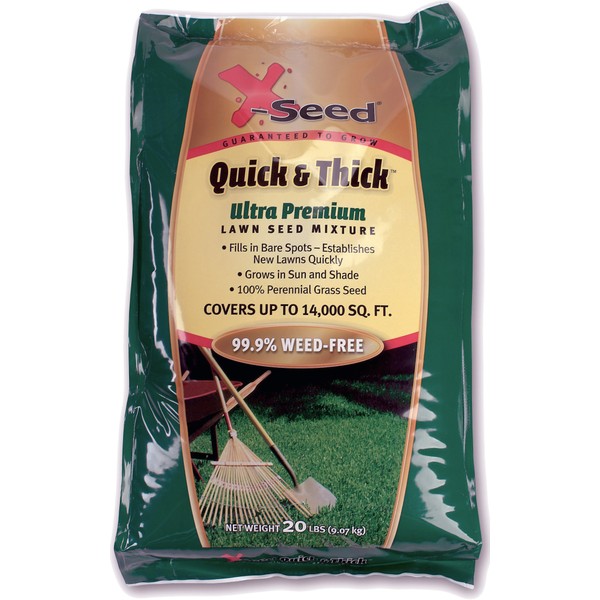 X-Seed Ultra Premium Quick and Thick Lawn Seed Mixture, 20-Pound