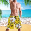 visesunny Duck Rubber Ducky Cartoon Men's Swim Trunks Quick Dry