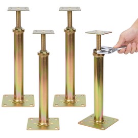 4 PCS House Floor Jacks Post for Leveling and Lifting, 11.6" to 16.1" Height Range Adjustable Jack Post 8800 Lbs Max Weight Capacity Floor Joist Jack, Basement Floor Jacks for House Leveling