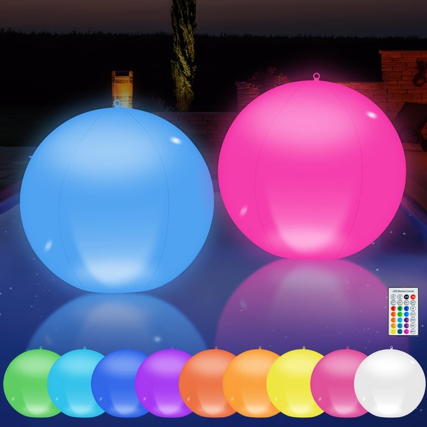 FTJKGH Solar Floating Pool Light, Pack of 2, 13.4 Inch