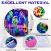 Alishomtll 4 Pcs Blacklight Astronaut Kids Shower Curtain Sets with