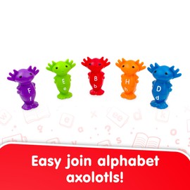 Junior Learning: Alphabet Axolotls - Matching Set Game - Learn Upper & Lower Case Letters, Twist & Turn Pieces, ABC Reading Development, Kids Ages 3+